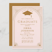 Minimalistische Deko-Chic Graduation Party Einladung (Vorne/Hinten)