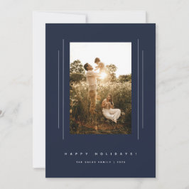 Minimalistische Deko Navy Blue Holiday Foto Card Einladung