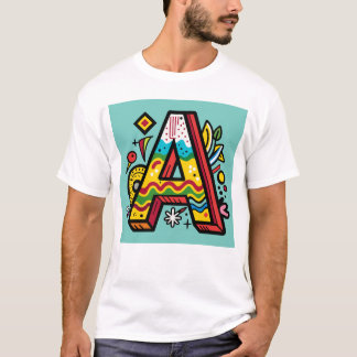Minimalistische Dekoration Alphabet Ein Emblem T-Shirt