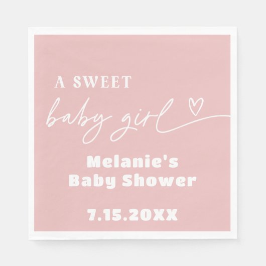 Minimalistische Dekoration einer Sweet Girl Babydu Serviette (Vorderseite)