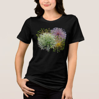 Minimalistische dekorative Knoblauchblüten-Collage Tri-Blend Shirt