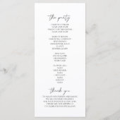 Minimalistische Designeinladung | Elegant und mode Menükarte (Rückseite)