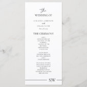 Minimalistische Designeinladung | Elegant und mode Menükarte (Vorderseite)