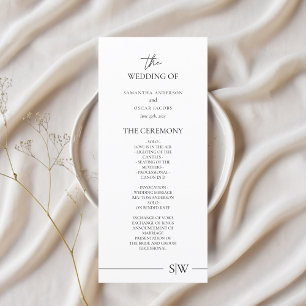 Minimalistische Designeinladung Elegant und mode Menükarte