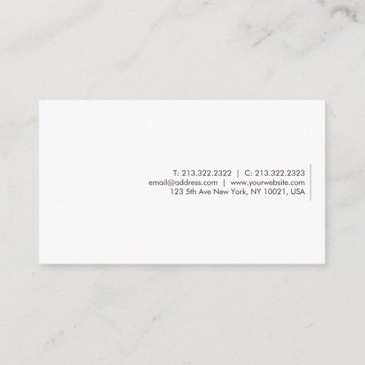 Minimalistische Designvorlage für Visitenkarten Visitenkarte (Rückseite)