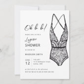 Minimalistische Dessous-Dusche Einladung (Vorderseite)