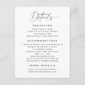 Minimalistische Details Hochzeit Begleitkarte (Vorderseite)