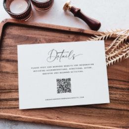 Minimalistische Details QR Code Hochzeit Begleitkarte