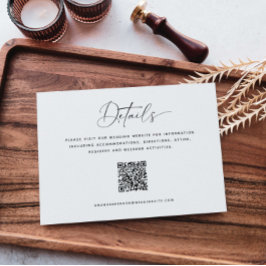 Minimalistische Details QR Code Hochzeit Begleitkarte