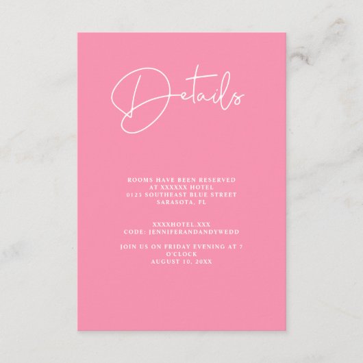 Minimalistische Details zum Hochzeitsdatum Begleitkarte (Vorderseite)