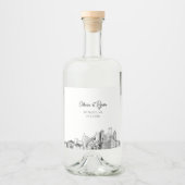 Minimalistische Detroit-Hochzeit Alkoholflaschenetikett (Vorderseite)