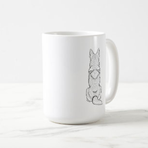 Minimalistische Deutsche Schäferhund-Linienkunst Kaffeetasse