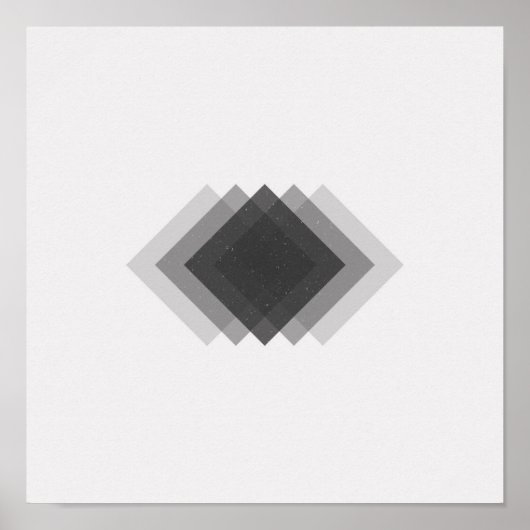 Minimalistische Diamanten Schwarz-Weiß-Poster Poster (Vorne)