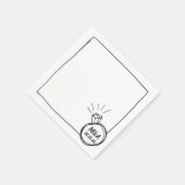 Minimalistische Diamond Ring Wedding Party Serviette (Ecke)