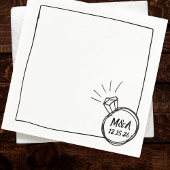 Minimalistische Diamond Ring Wedding Party Serviette