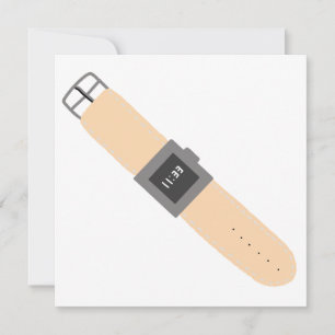 Minimalistische digitale Smartwatch mit beigem Led Einladung
