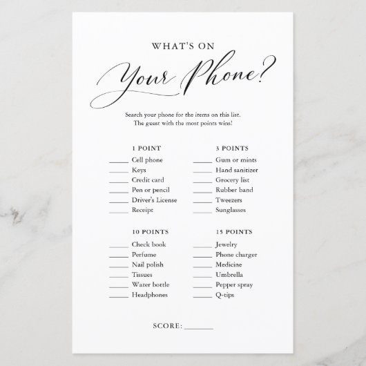 Minimalistische Dinge auf Ihrem Handy Baby Shower (Vorderseite)