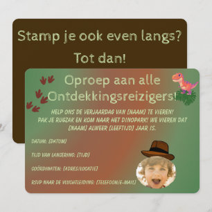 Minimalistische Dinosaurier Einladung – Geburtstag