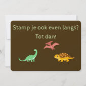 Minimalistische Dinosaurier Einladung – Geburtstag (Rückseite)