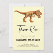 Minimalistische Dinosaurier-Geburtstagsparty Einladung (Vorderseite)