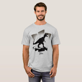 Minimalistische Dinosaurier-Silhouette im Grasfeld T-Shirt