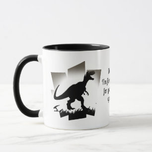 Minimalistische Dinosaurier-Silhouette im Grasfeld Tasse