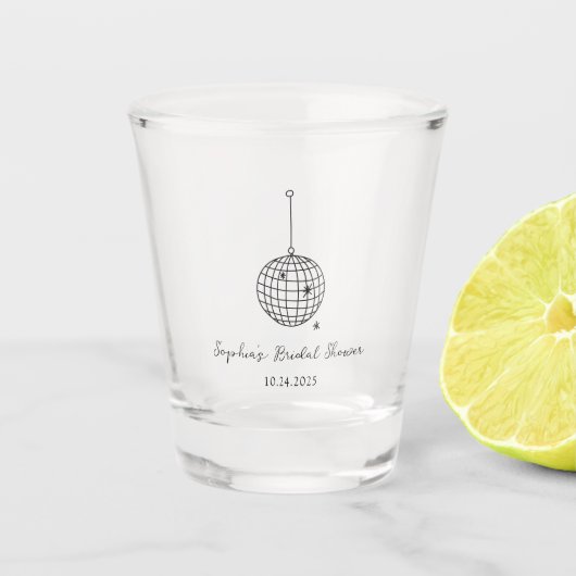 Minimalistische Disco-Kugel Schnapsglas (Vorderseite)