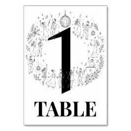 Minimalistische Disco-Party-Hochzeitstischnummern Tischnummer