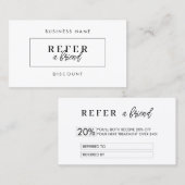Minimalistische Diskontkarte | Einen Freund kontak Empfehlungskarte (Vorne/Hinten)