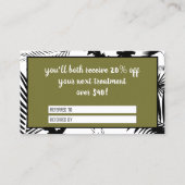 Minimalistische Diskontkarte | Einen Freund kontak Empfehlungskarte (Rückseite)