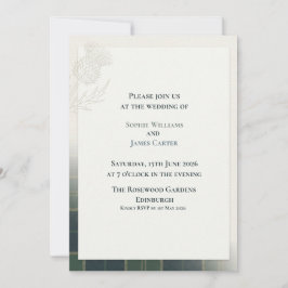 Minimalistische Distelzweig-Hochzeitseinladung | M Einladung