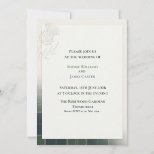 Minimalistische Distelzweig-Hochzeitseinladung M Einladung