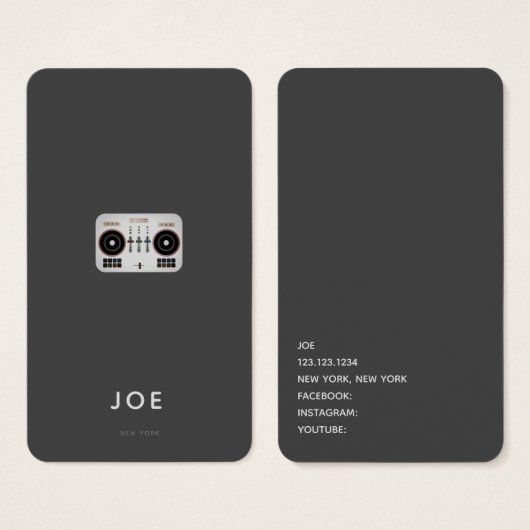 Minimalistische DJ-Logo-Visitenkarte (Vorne & Hinten)