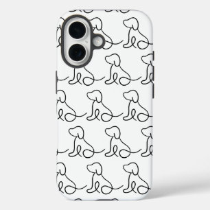 Minimalistische Dog Line Art iPhone Case
