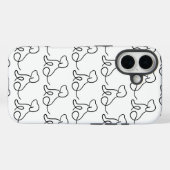 Minimalistische Dog Line Art iPhone Case (Rückseite (Horizontal))