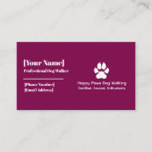 Minimalistische Dog Paw Print Dog Walker Business Visitenkarte (Vorderseite)