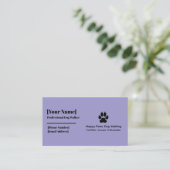 Minimalistische Dog Paw Print Dog Walker Business Visitenkarte (Stehend Vorderseite)