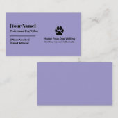 Minimalistische Dog Paw Print Dog Walker Business Visitenkarte (Vorne/Hinten)