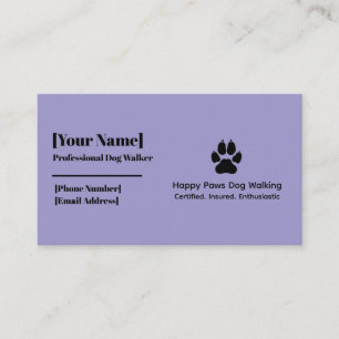 Minimalistische Dog Paw Print Dog Walker Business  Visitenkarte