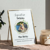 Minimalistische Dog Signature Drinks Hochzeit Bar Poster