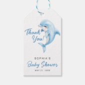 Minimalistische Dolphin Babydusche Vielen Dank Geschenkanhänger (Vorderseite)