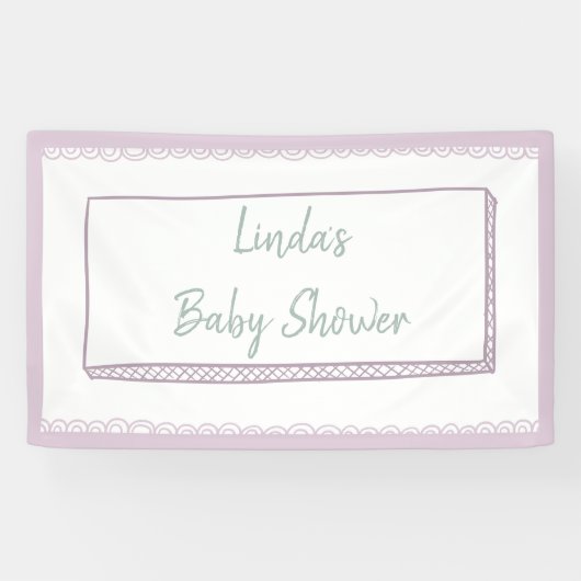 Minimalistische Doodles Babydusche Banner (Horizontal)