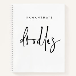 Minimalistische Doodles Name Schwarz-weißes Skizze Notizblock