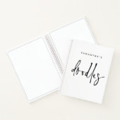 Minimalistische Doodles Name Schwarz-weißes Skizze Notizblock (Innenseite)