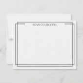 Minimalistische Doppelrand-Notizkarte Graue Korres Mitteilungskarte (Vorderseite)