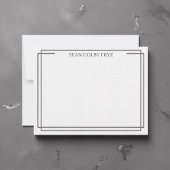 Minimalistische Doppelrand-Notizkarte Graue Korres Mitteilungskarte