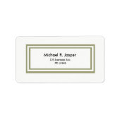 Minimalistische doppelte Goldrahmen Adressaufkleber (Vorne)