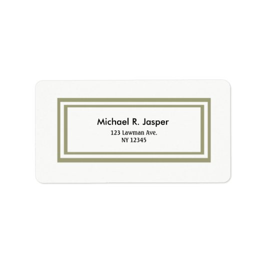 Minimalistische doppelte Goldrahmen Adressaufkleber (Vorne)