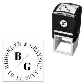 Minimalistische doppelte klassische Monogramm- und Permastempel