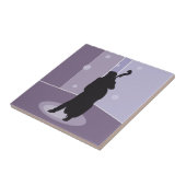 Minimalistische Double-Bass-Silhouette-Musik-Kunst Fliese (Seite)